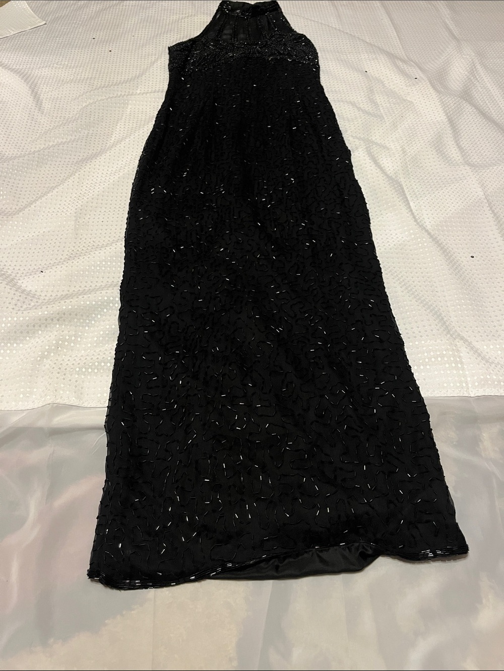 Stenay 100% Silk Black Embellished Halter Evening Elegant black Women’s Formal